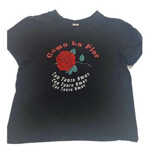 VIBE N´ COMO LA FLOR T-Shirt Black Size M Womens Selena